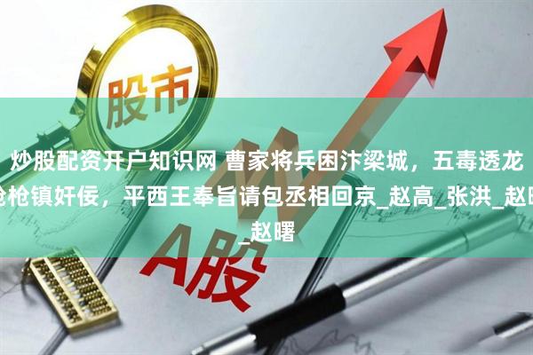 炒股配资开户知识网 曹家将兵困汴梁城，五毒透龙枪枪镇奸佞，平西王奉旨请包丞相回京_赵高_张洪_赵曙