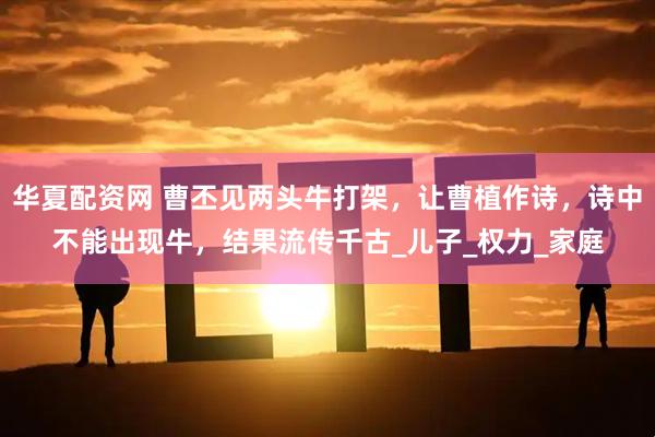 华夏配资网 曹丕见两头牛打架，让曹植作诗，诗中不能出现牛，结果流传千古_儿子_权力_家庭